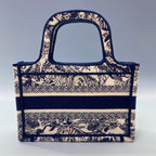 Christian Dior Mini Book Tote – Blue Toile de Jouy Reverse Embroidery