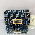 Fendi x Joshua Vides California Sky Baguette – Blue & White Sketch Print Silk/Canvas
