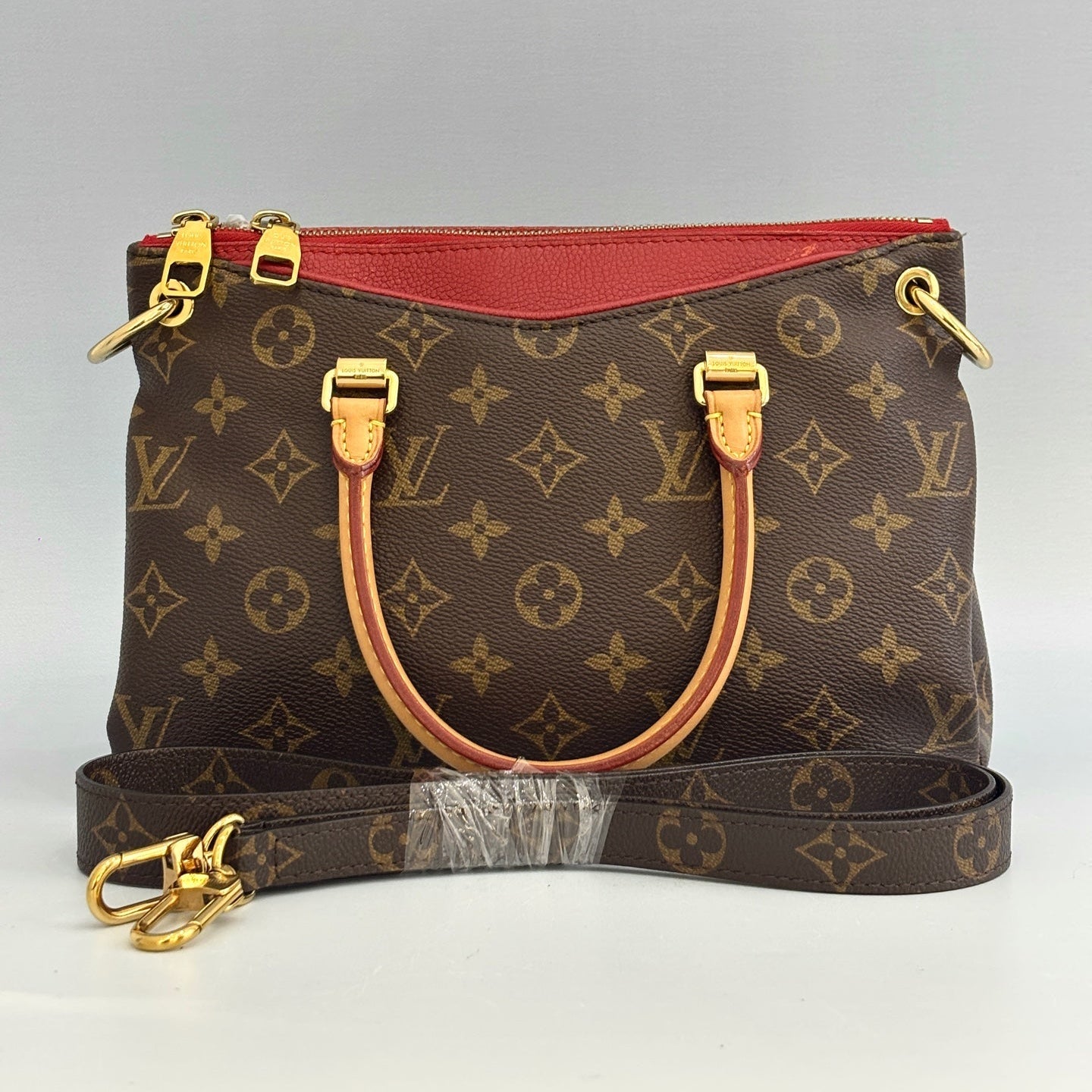 Louis Vuitton Pallas BB – Monogram Canvas with Cerise (Cherry) Leather Trim