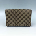 Gucci Dionysus GG Supreme Wallet on Chain – Beige Canvas with Antique Silver-Tone Tiger Head Closure