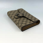 Gucci Dionysus GG Supreme Wallet on Chain – Beige Canvas with Antique Silver-Tone Tiger Head Closure