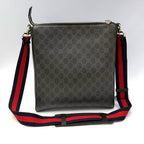Gucci Night Courrier GG Supreme Messenger Bag – Black/Grey Canvas with Multi-Patch Embroidery