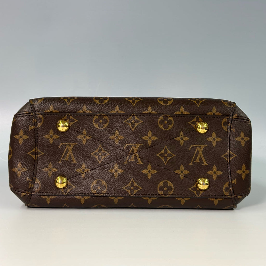 Louis Vuitton Montaigne BB – Monogram Canvas Top Handle Bag with Vachetta Leather Trim and Crossbody Strap