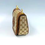 Product Title Gucci Blondie Medium Shoulder Bag – GG Supreme Canvas with Brown Leather Trim and Circular Interlocking G