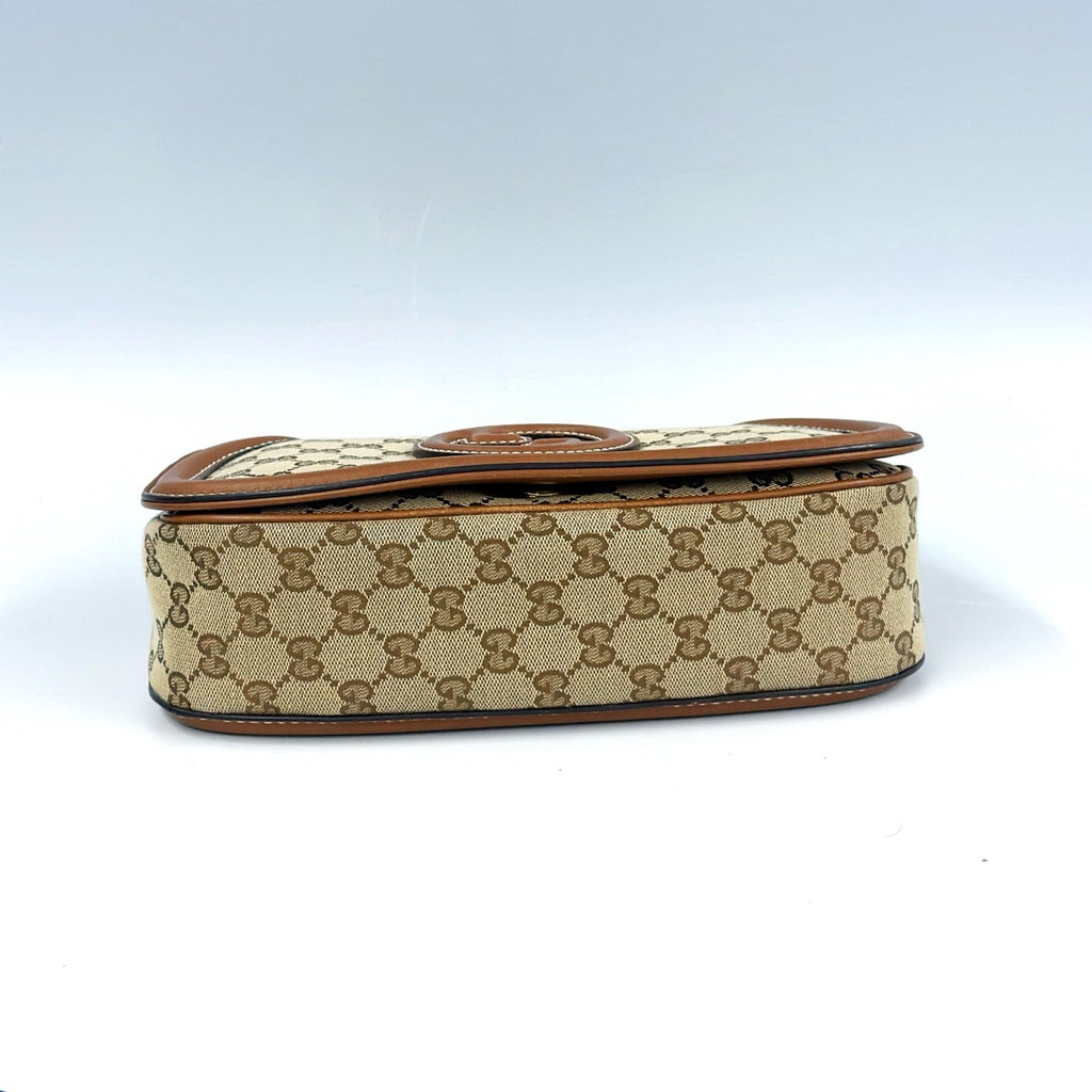 Product Title Gucci Blondie Medium Shoulder Bag – GG Supreme Canvas with Brown Leather Trim and Circular Interlocking G