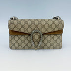 Gucci Dionysus Small Shoulder Bag – GG Supreme Canvas and Crystal Tiger Head Closure