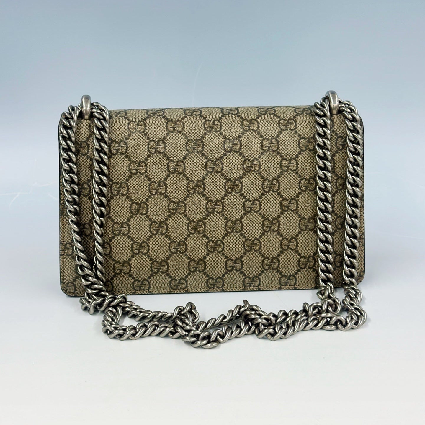 Gucci Dionysus Small Shoulder Bag – GG Supreme Canvas and Crystal Tiger Head Closure