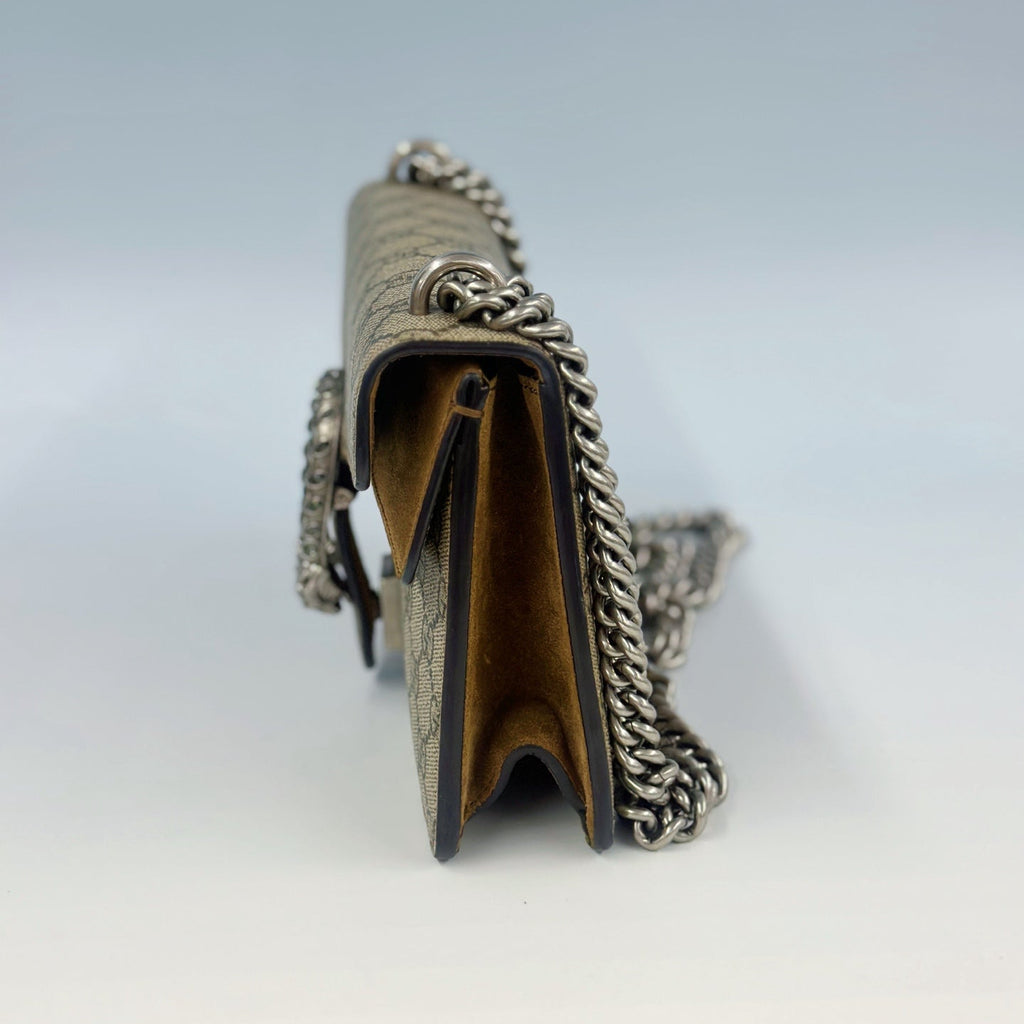 Gucci Dionysus Small Shoulder Bag – GG Supreme Canvas and Crystal Tiger Head Closure