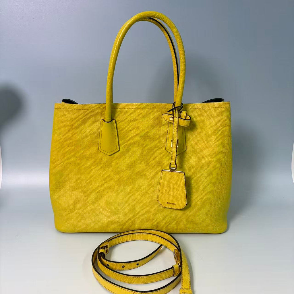 Prada Saffiano Cuir Medium Double Tote Bag