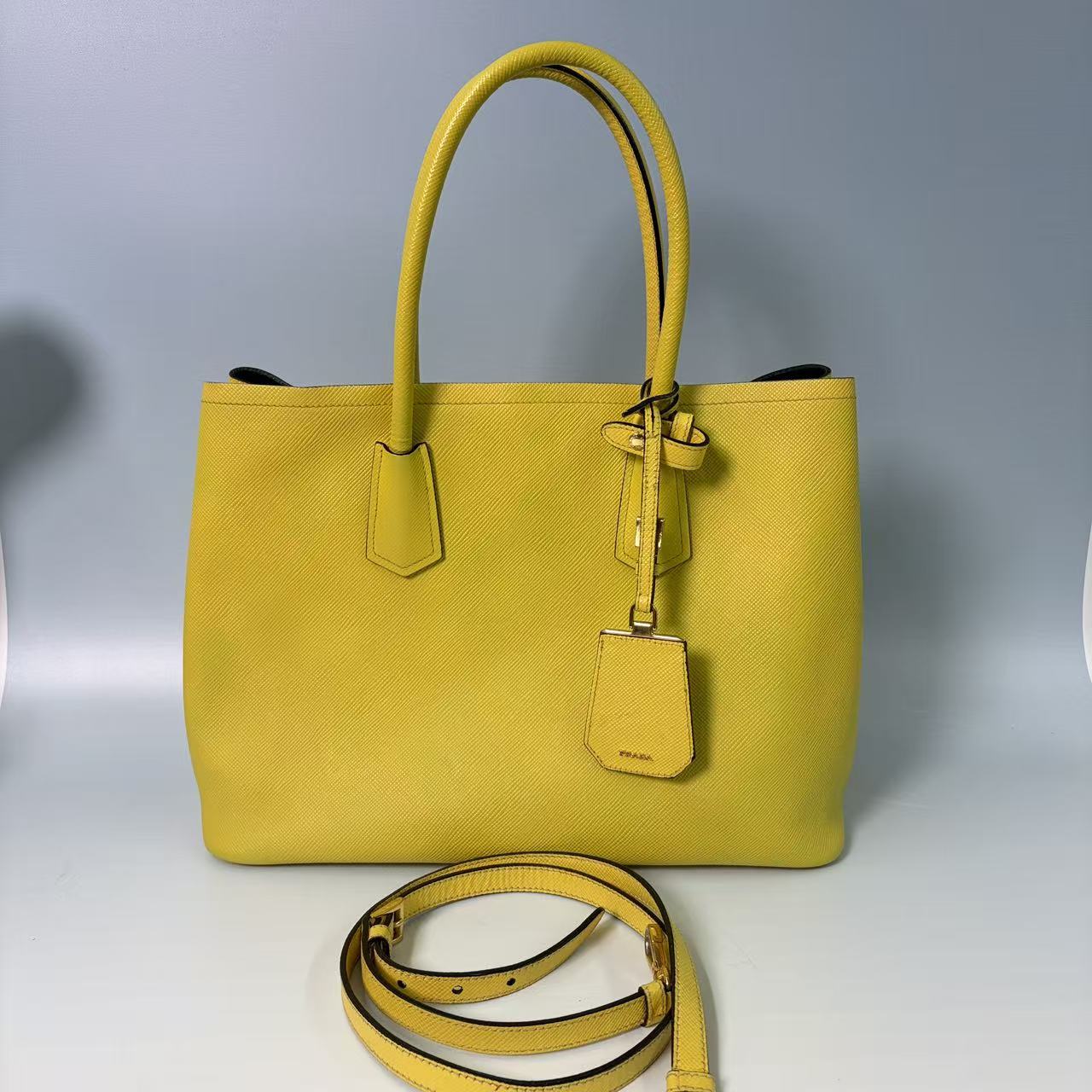 Prada Saffiano Cuir Medium Double Tote Bag