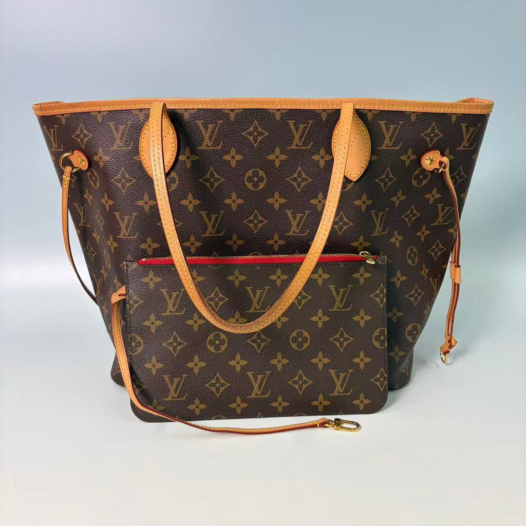 Louis Vuitton Neverfull MM – Iconic Monogram Canvas with Cerise Red Interior and Removable Pouch