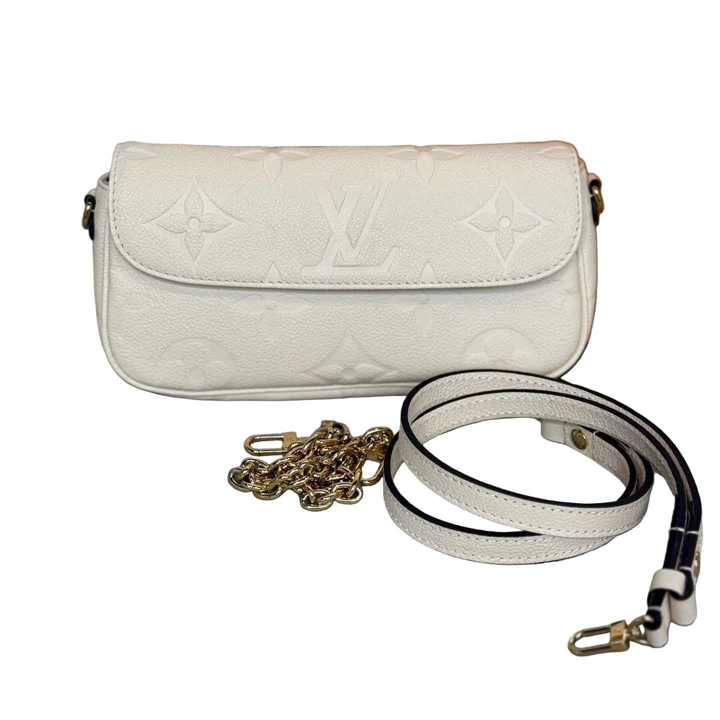 Louis Vuitton Diane NM Monogram Empreinte Leather - White/Cream - Gold Hardware