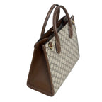 Gucci Interlocking G Medium Tote Bag - GG Supreme Canvas with Brown Leather Trim