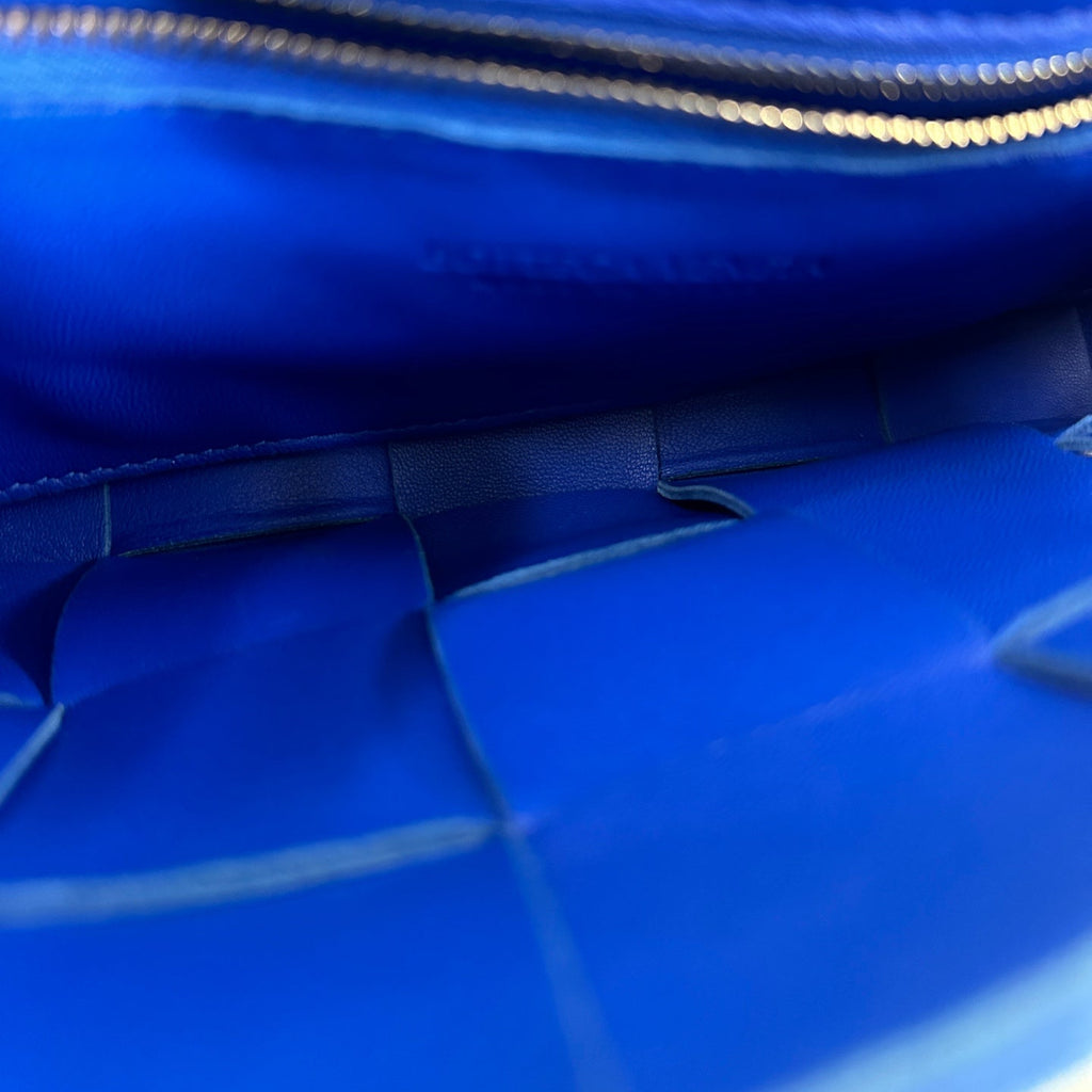 Bottega Veneta Cassette Bag - Cobalt Blue Maxi Intrecciato Lambskin Leather