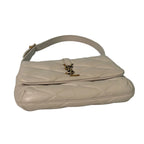 Saint Laurent Le 5 à 7 Soft Hobo Bag - Quilted Lambskin Leather - Crema/Off-White