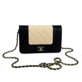 Chanel Color-Block Quilted WOC - Beige/Black Lambskin with CC Turnlock