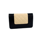 Chanel Color-Block Quilted WOC - Beige/Black Lambskin with CC Turnlock
