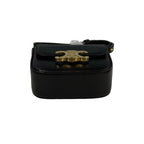 Celine Mini Besace Triomphe Bag - Black Shiny Calfskin - Gold Hardware