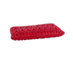 Miu Miu Matelassé Nappa Leather Pochette - Red with Crystal Chain & Leather Strap