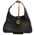 Gucci Aphrodite Small Shoulder Bag - Black Soft Pebbled Leather - Gold Double G