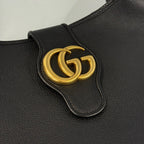 Gucci Aphrodite Small Shoulder Bag - Black Soft Pebbled Leather - Gold Double G