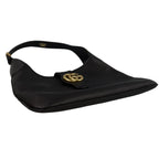 Gucci Aphrodite Small Shoulder Bag - Black Soft Pebbled Leather - Gold Double G