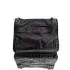 Saint Laurent Niki Medium Shoulder Bag - Black Crinkled Calfskin