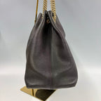 Gucci Aphrodite  Shoulder Bag - Black Soft Textured Leather - Gold GG Logo