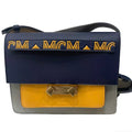 MCM M-PUP Colorblock Shoulder Bag - Navy Blue, Yellow & Grey Leather