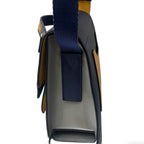 MCM M-PUP Colorblock Shoulder Bag - Navy Blue, Yellow & Grey Leather