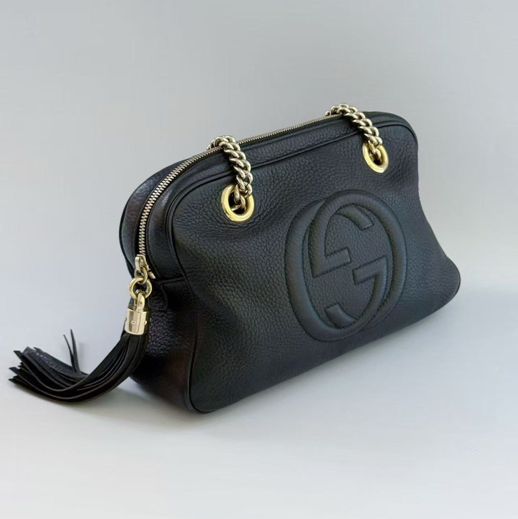 Gucci Soho Pebble Leather Chain Shoulder Bag