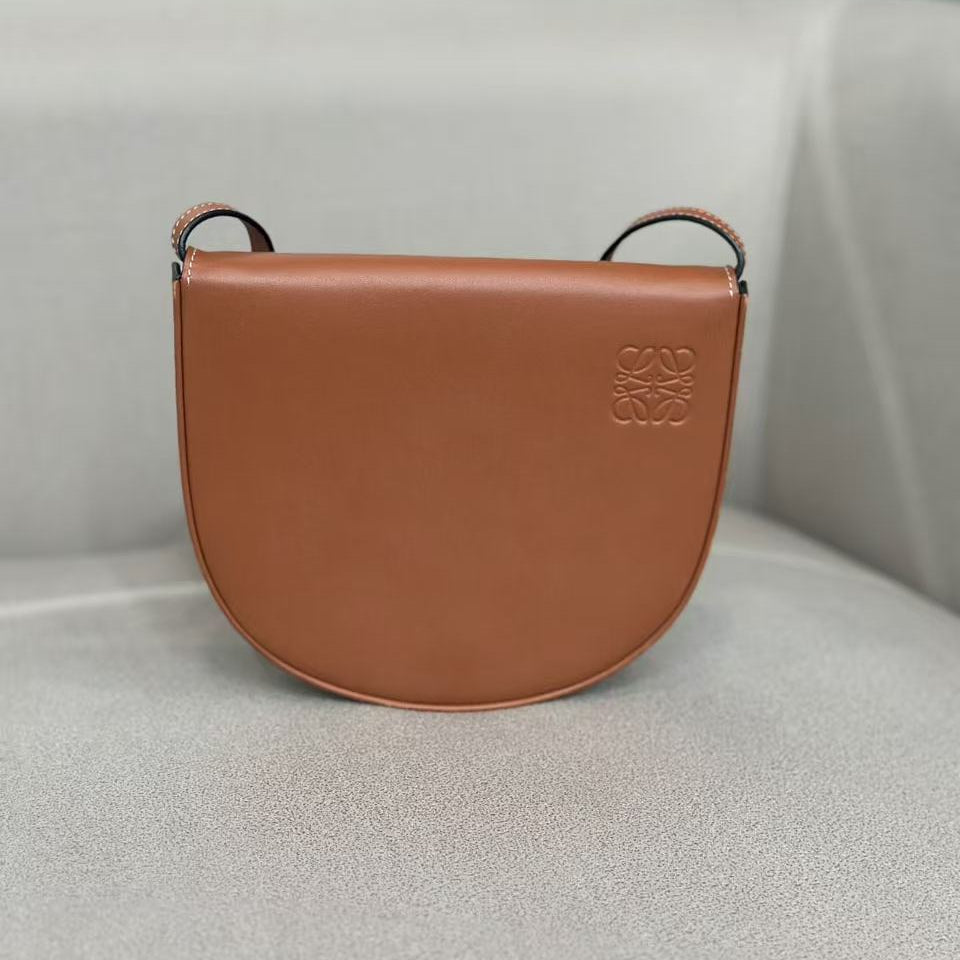 Loewe Heel leather crossbody bag Brown