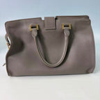 Saint Laurent (YSL) Small Cabas Rive Gauche Bag in Grey Calfskin