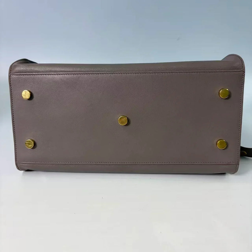 Saint Laurent (YSL) Small Cabas Rive Gauche Bag in Grey Calfskin