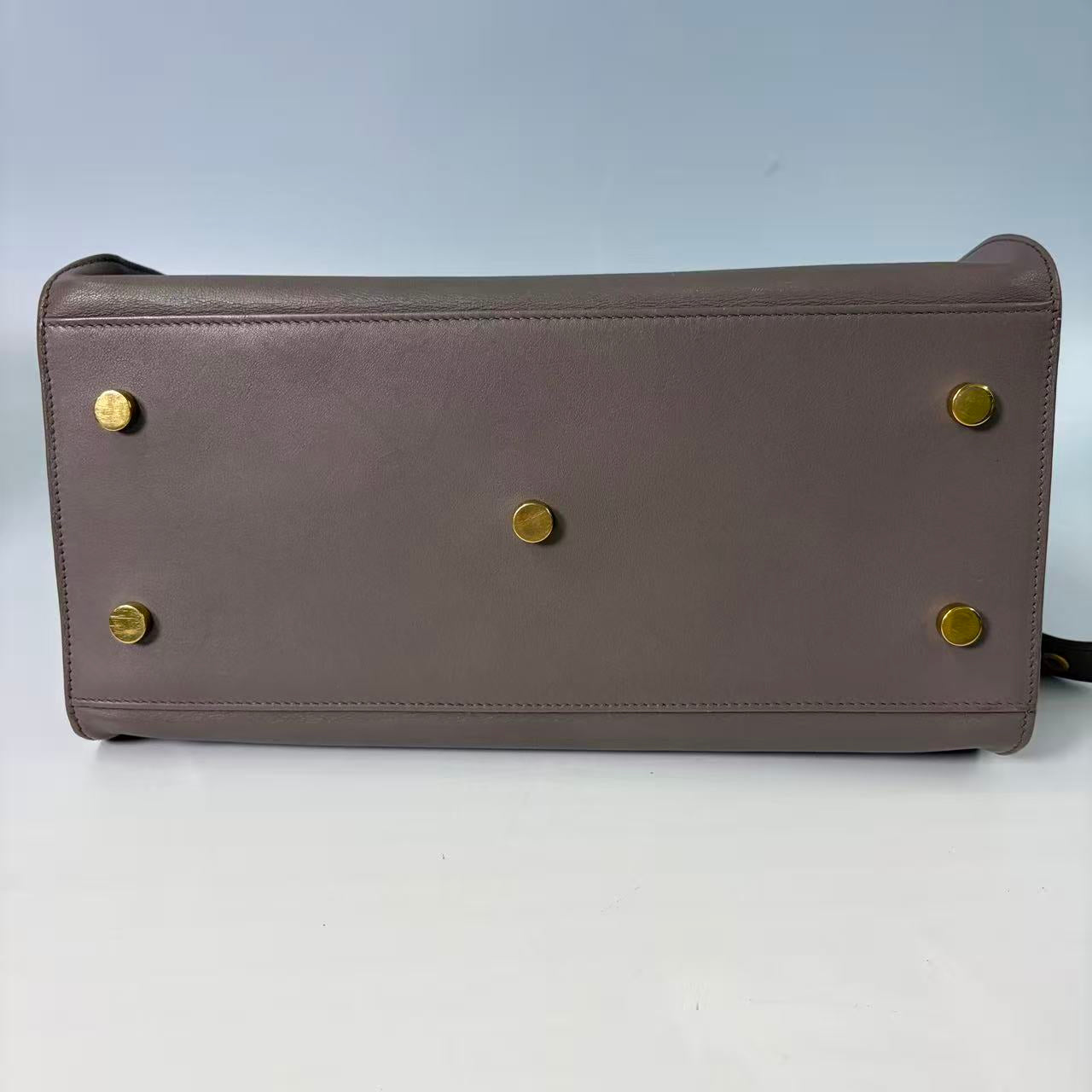 Saint Laurent (YSL) Small Cabas Rive Gauche Bag in Grey Calfskin
