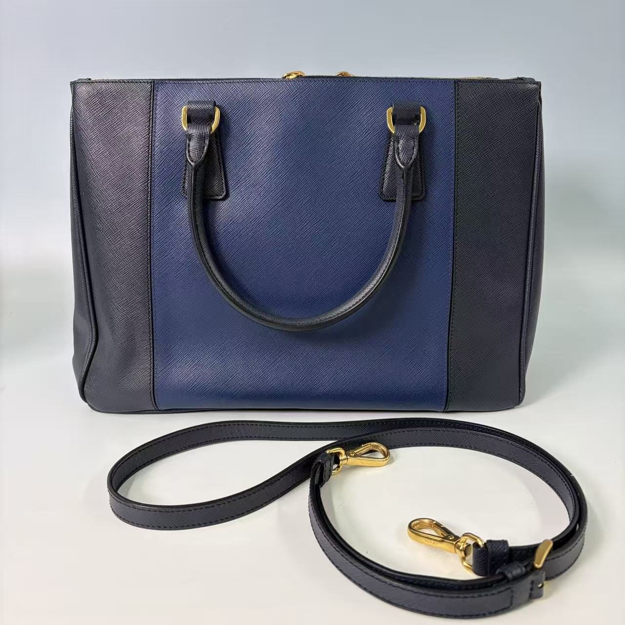 Prada Galleria Color-Block Tote Bag in Saffiano Leather