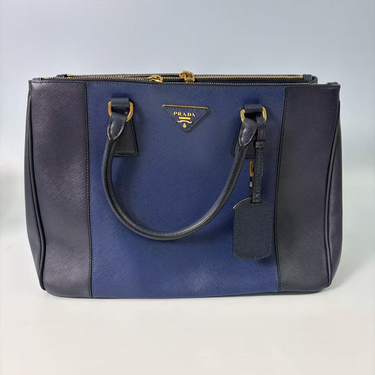 Prada Galleria Color-Block Tote Bag in Saffiano Leather