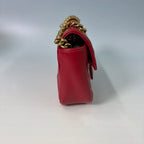 Gucci GG Marmont Small Matelassé Shoulder Bag in Red Leather