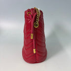 Gucci GG Marmont Mini Matelassé Bucket Bag in Red Leather