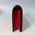 Gucci Signature (Guccissima) Leather Bow Chain Wallet in Red