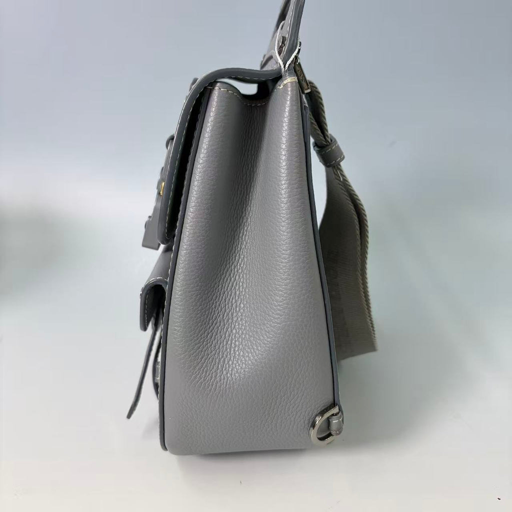 Christian Dior Motion Saddle Backpack in Grey Grained Calfskin
