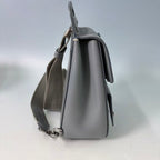 Christian Dior Motion Saddle Backpack in Grey Grained Calfskin