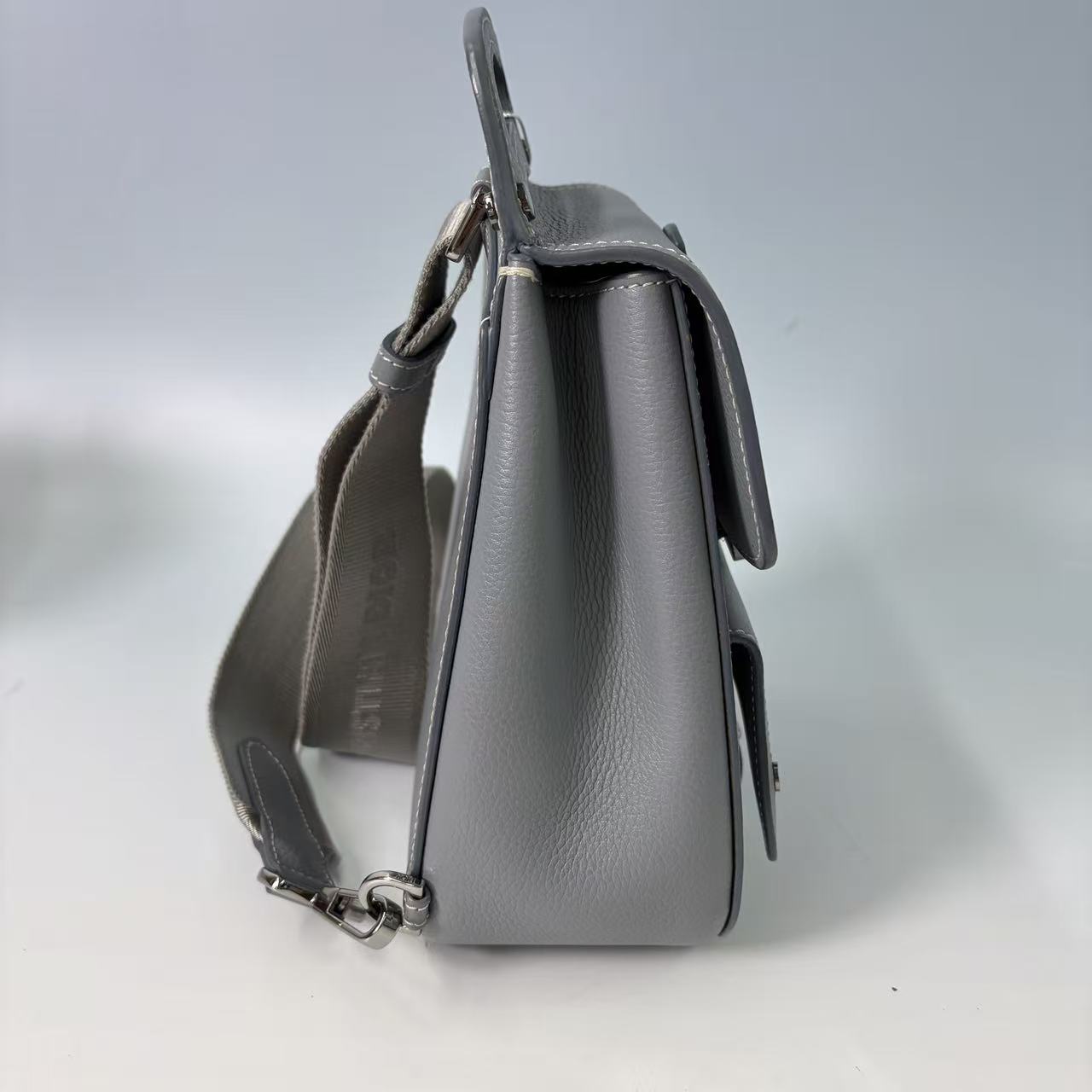Christian Dior Motion Saddle Backpack in Grey Grained Calfskin