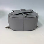 Christian Dior Motion Saddle Backpack in Grey Grained Calfskin