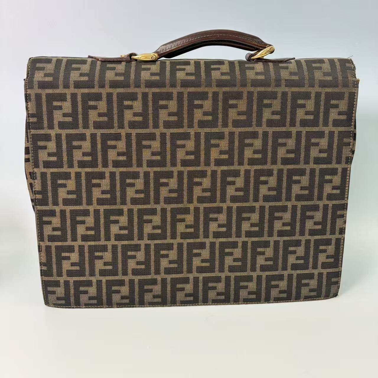 Fendi Vintage Zucca Monogram Briefcase Satchel