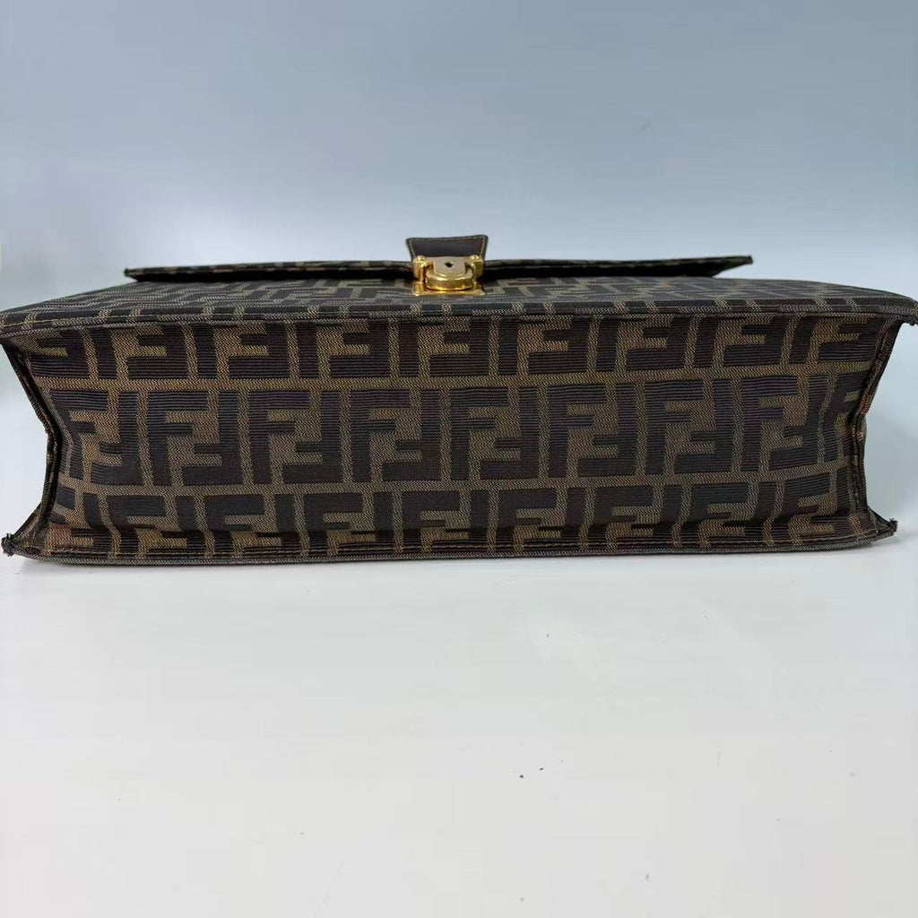 Fendi Vintage Zucca Monogram Briefcase Satchel