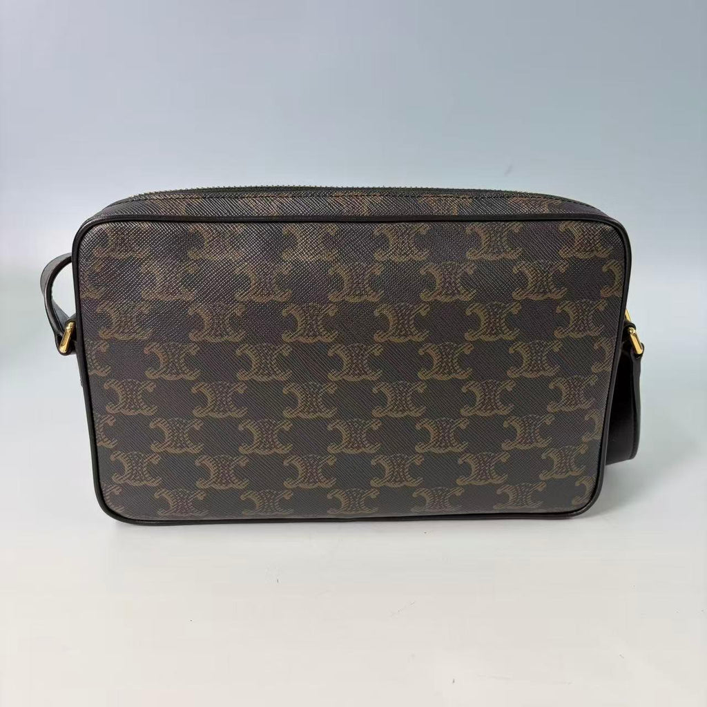Celine Medium Camera Bag in Triomphe Canvas with Bold Logo