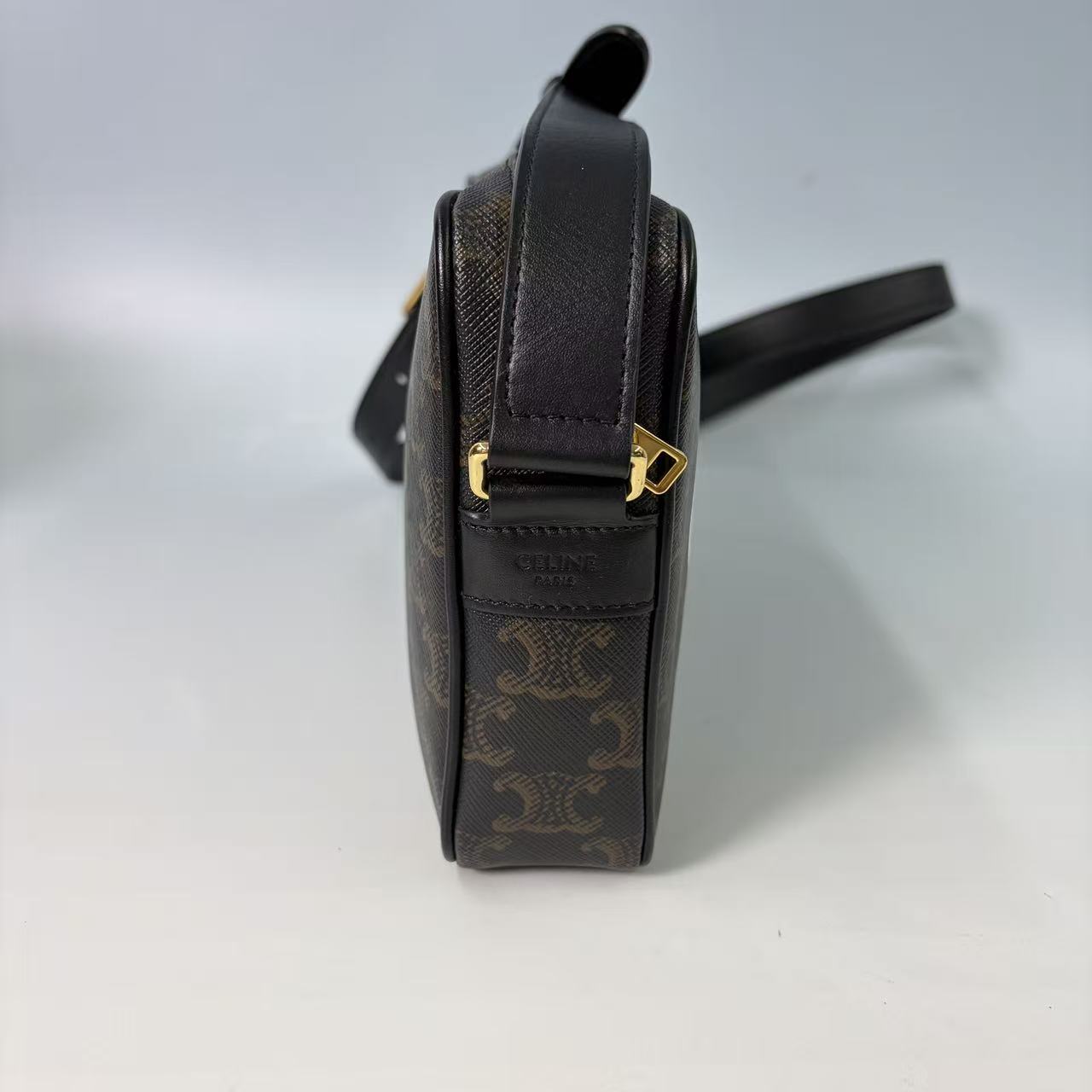 Celine Medium Camera Bag in Triomphe Canvas with Bold Logo