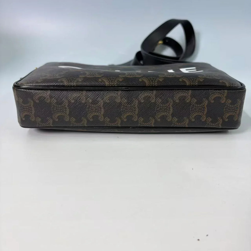 Celine Medium Camera Bag in Triomphe Canvas with Bold Logo