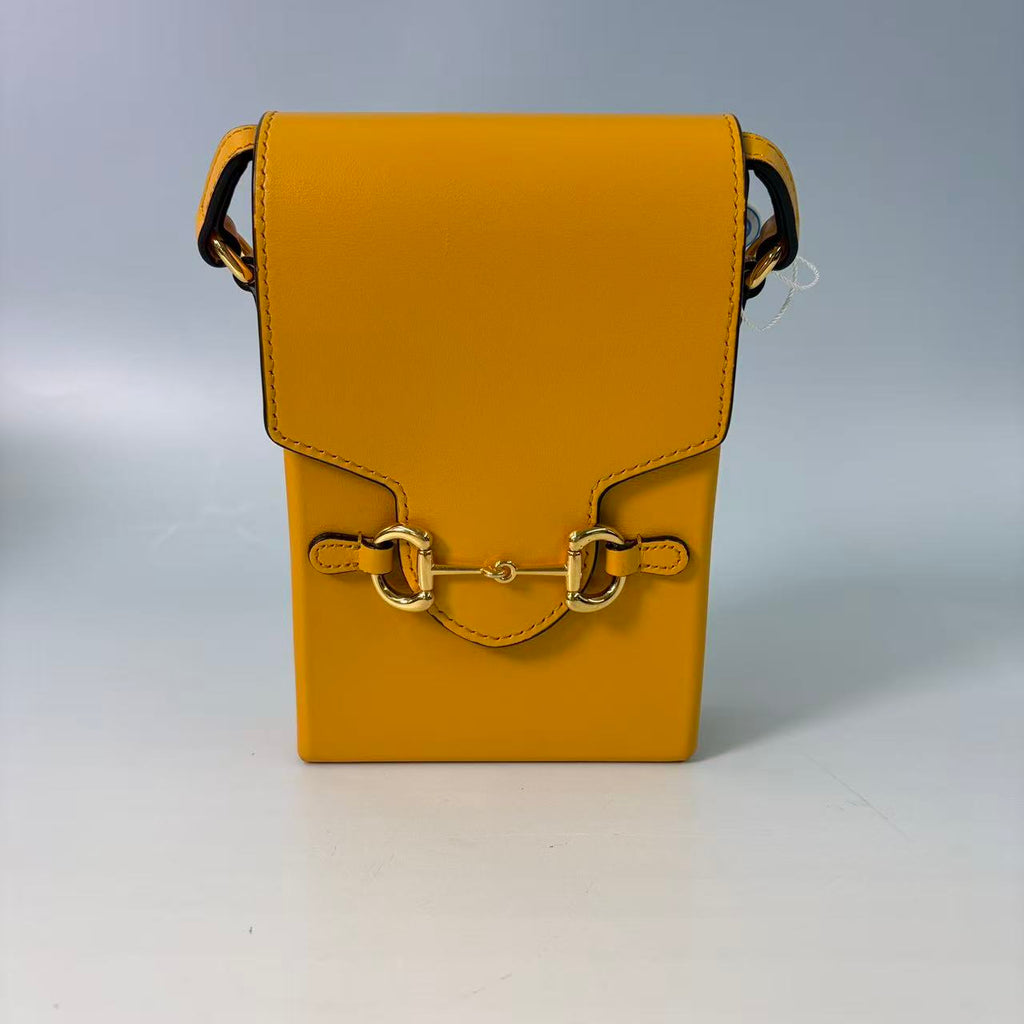 Gucci Horsebit 1955 Mini Shoulder Bag in Yellow Leather